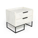 Marbella - Italian Modern White Marble Bed with 2 Nightstands