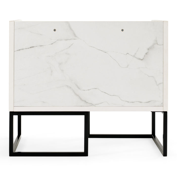 Marbella - Italian Modern White Marble Nightstand