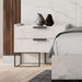 Marbella - Italian Modern White Marble Bed with 2 Nightstands