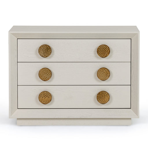 Marjorie - Modern Cream & Brushed Gold Nightstand