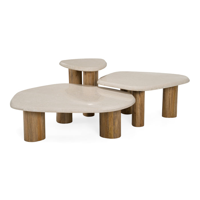 Marlin marble and mango wood nesting tables