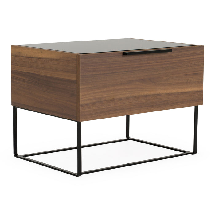 Matteo Italian Modern Walnut & Fabric 4-Piece Bedroom Set