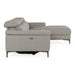 Meidas - Modern Light Grey Leather Sectional Sofa + 2 Recliners - Right Facing Chaise