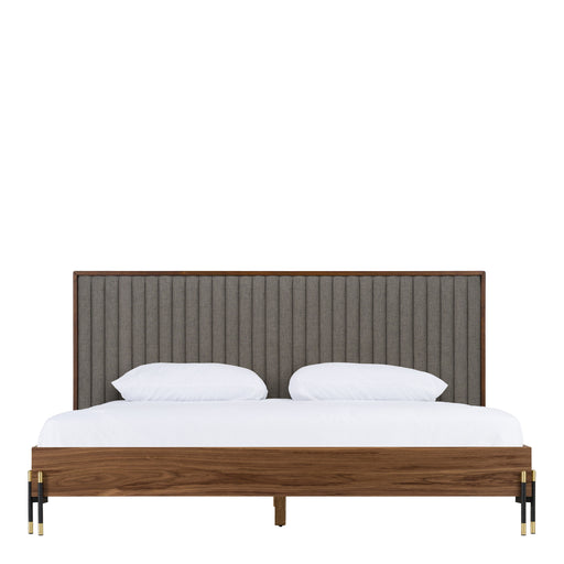 Metcalf - Mid-Century Walnut & Grey Bed