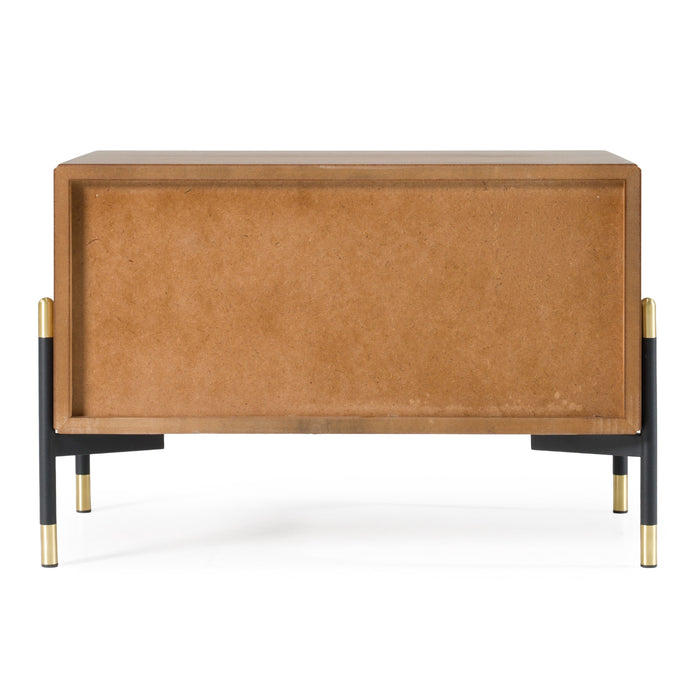Metcalf - Mid-Century Walnut & Grey Nightstand