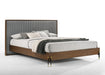 Metcalf - Eastern King Mid-Century Walnut & Grey Bed