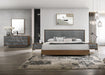 Metcalf - Queen Mid-Century Walnut & Grey Bedroom Set