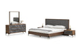 Metcalf - Eastern King Mid-Century Walnut & Grey Bedroom Set