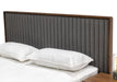 Eastern King Metcalf - Mid-Century Walnut & Grey Bed w/ Two Nightstands