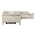 Mini Wonder - Italian Modern Grey Leather Sectional Sofa with Left Facing Recliner