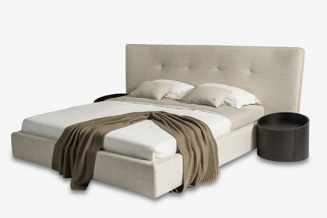 Brittany - Eastern King Modern Grey Fabric Bed
