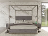Arlene Modern Grey Elm & Stainless Steel Canopy Bed