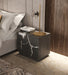 Aspen - Modern Matte Brown Ash & Silver Nightstand