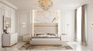 Sterling Modern Beige + Gold Bed + Nightstands