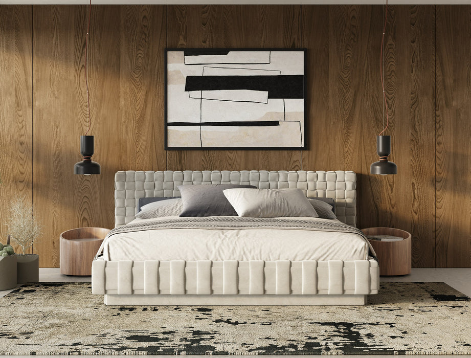 Concord - Modern Light Grey Velvet Bed