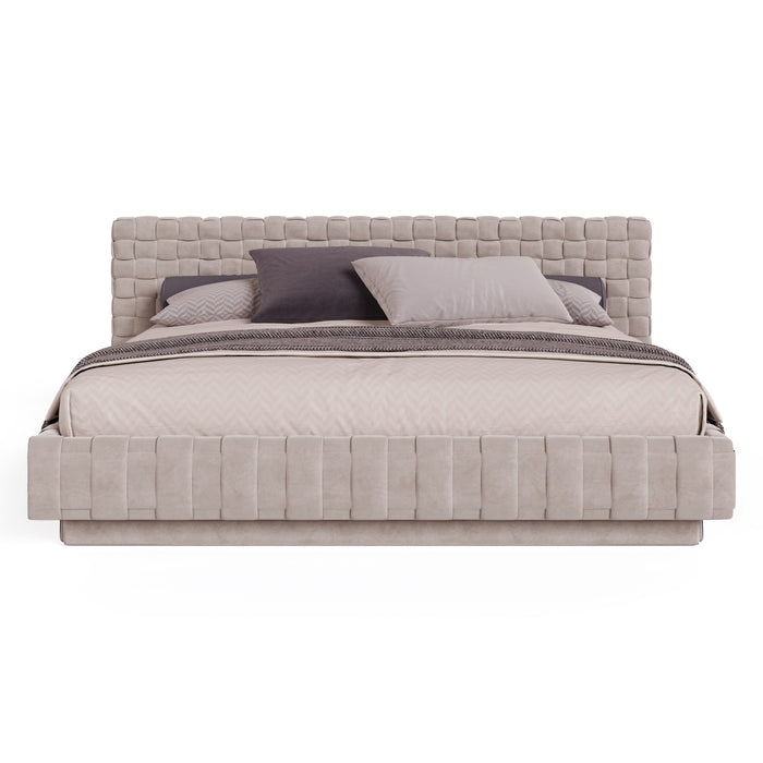 Concord - Modern Light Grey Velvet Bed