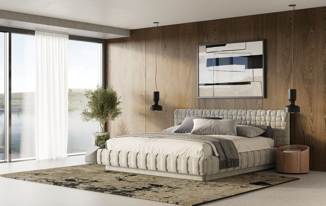 Concord - Modern Light Grey Velvet Bed