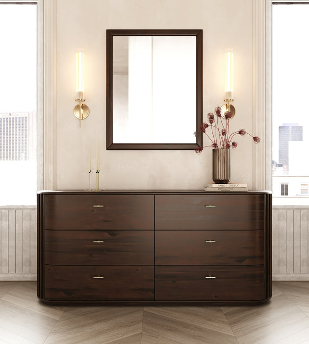 Fields - Modern Walnut Acacia Mirror