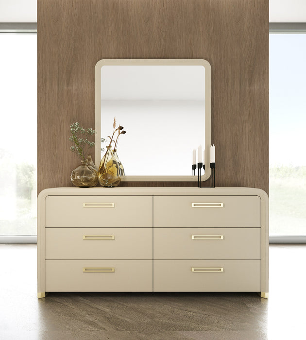 Florence - Modern Beige Leatherette Mirror