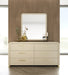 Florence - Modern Beige Velvet + Leatherette Bedroom Set