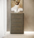 Lois - Modern Beige Shagreen + Brass Chest