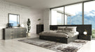 Manchester- Contemporary Platform Dark Grey Bed with Drawers