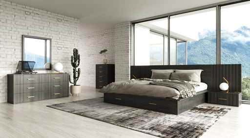 Manchester- Contemporary Platform Dark Grey EK Bed