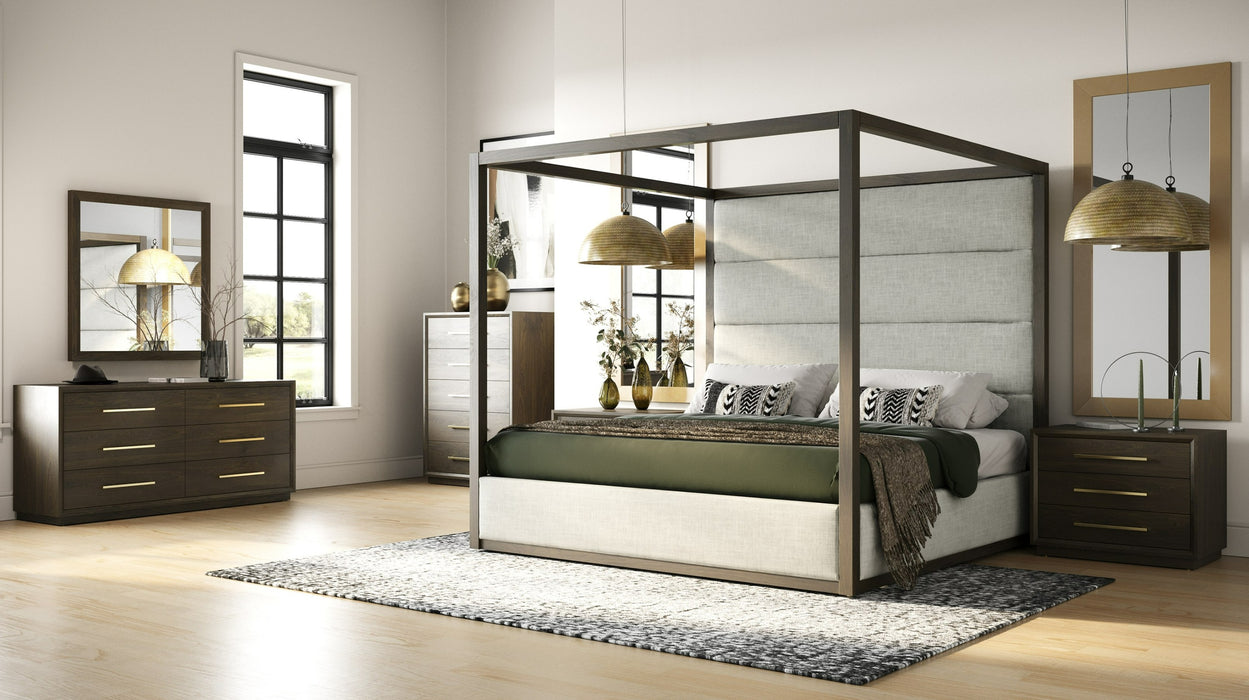 Manhattan - Contemporary Brown Oak Mirror