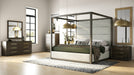 Manhattan - Contemporary Brown Oak and Gold Chest