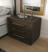 Manhattan - Contemporary Brown Oak and Gold Nightstand