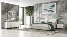 Patrick - Modern Light Grey Leather Bed