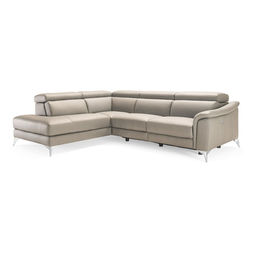 Monte Carlo - Italian Modern Grey Leather LAF Sectional Sofa