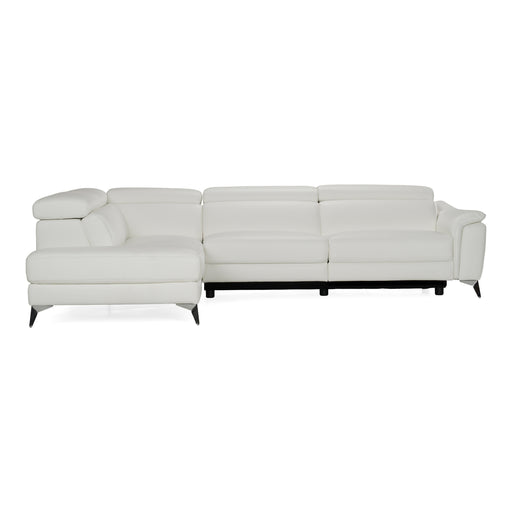 Monte Carlo - Italian Modern White Leather Left Facing Sectional Sofa