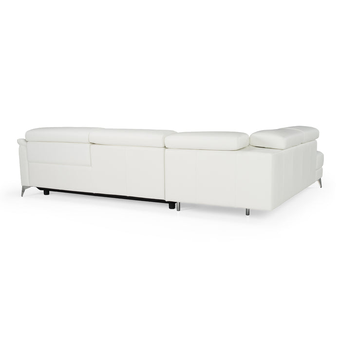 Monte Carlo - Italian Modern White Leather Left Facing Sectional Sofa
