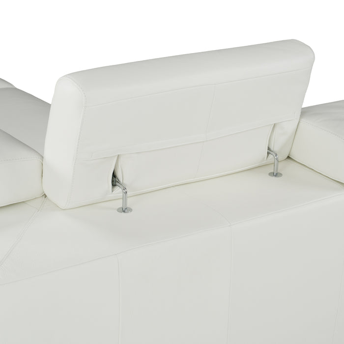 Monte Carlo - Italian Modern White Leather Left Facing Sectional Sofa