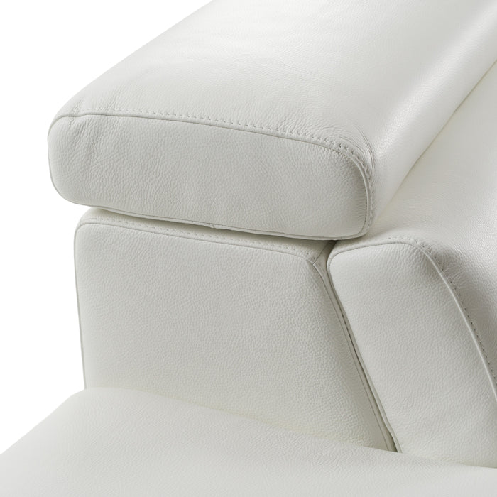 Monte Carlo - Italian Modern White Leather Left Facing Sectional Sofa