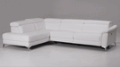 Monte Carlo - Italian Modern White Leather Left Facing Sectional Sofa