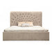Moontide - Glam Beige Velvet and Brushed Brass Bed