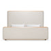 Mora - Modern Cream Fabric + Wood Bed