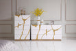 Aspen Modern Wide White and Gold Dresser