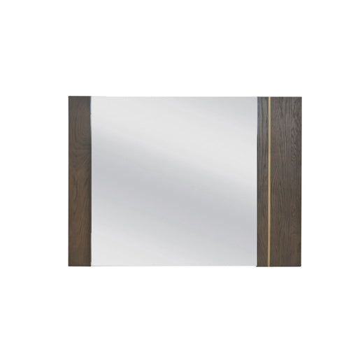 Novak Modern Dark Oak & Antique Brass Mirror