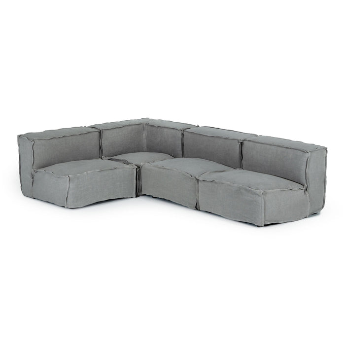 Navstar - Contemporary Grey Fabric Modular Sectional Sofa