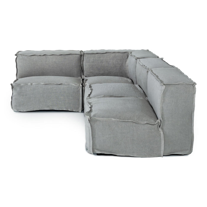 Navstar - Contemporary Grey Fabric Modular Sectional Sofa