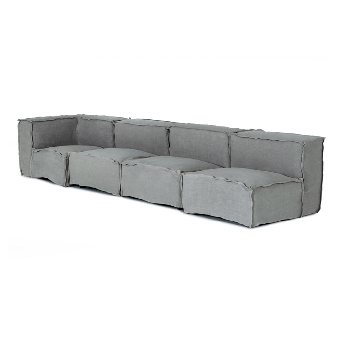 Navstar - Contemporary Grey Fabric Modular Sectional Sofa