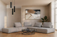 Nolden - Modern Modular Grey Fabric Armless Seat