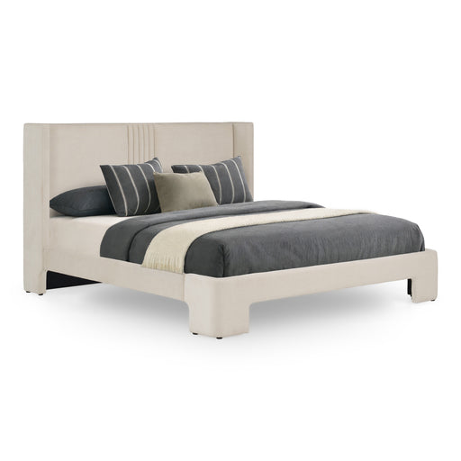 Eastern King Newhart - Modern Beige Fabric Bed