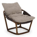 Newman - Modern Beige Fabric + Dark Brown Faux Leather + Ash Accent Chair