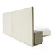 Nixa - Modern Beige Velvet + Brushed Bronze Bed