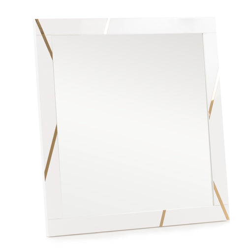 Nixa - Modern White & Gold Mirror