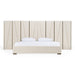 Nixa - Modern Beige Velvet + Brushed Bronze Bed